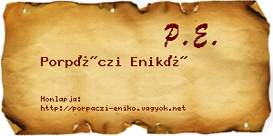 Porpáczi Enikő névjegykártya